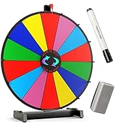 18 Inch Heavy Duty Spinning Prize Wheel - 14 Slots Color Tabletop Roulette Spin The Wheel with Dr...