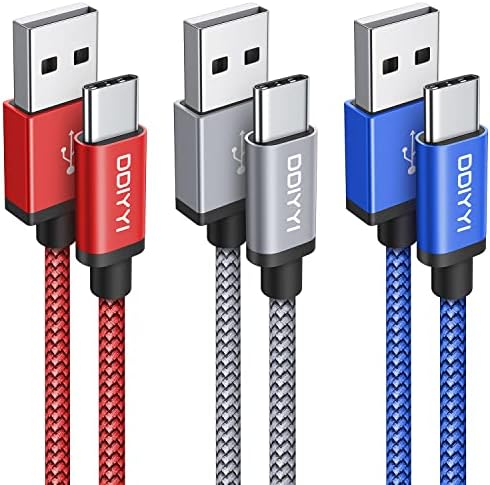 DDIYYI USB Type C Cable Fast Charging (3-Pack 3ft), USB to USB C Cable Braided Charger Cord for iPhone 16/15, 15/16 Pro, 15/16 Plus,15/16 Pro Max, Samsung Galaxy S24 S23 S10e and More, USBA to USBC