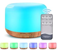 300ML Essential Oil Diffuser,Ultrasonic Humidifier Aromatherapy Diffuser with 7 Colors LED Aromatherapy Lights for Home, Yo…