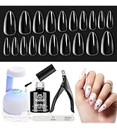 Beetles Gel Nail Kit Easy Nail Extension Set 5 In 1 Nail Glue Gel Base Coat with Pre shaped Mediu...