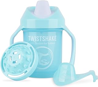 Twistshake Mini Cup Vaso de Aprendizaje para Beber, PP, con Antiderrame Boquilla de Blanda 230 ml, Taza de Entrenamiento p...