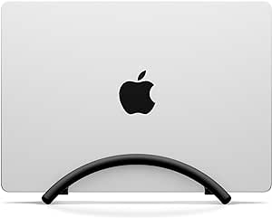 Twelve South BookArc Flex Vertical Laptop Stand – Space-Saving MacBook Stand, Adjustable Laptop Holder for Desk, Single Slot Laptop Dock for Monitor Display, Non-Slip, Upright Laptop Storage, Black