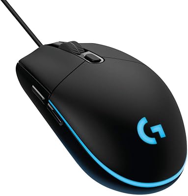 Logitech G203 Prodigy Wired Gaming Mouse, 8,000 DPI, RGB, Lightweight, 6 Programmable Buttons, On-Board Memory, Compatible with PC/Mac - Black