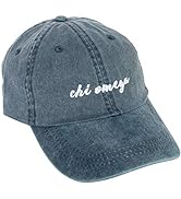 Chi Omega (N) Sorority Baseball Hat Cap Cursive Name Font chi o
