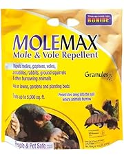 Bonide MOLEMAX Mole &amp; Vole Repellent Granules, 10 lbs. Ready-to-Use, Outdoor Lawn &amp; Garden Mole Control, People &amp; Pet Safe