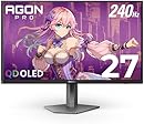 AOC Agon PRO AG276QZD2 27" OLED Tournament Gaming Monitor 2560x1440, 240Hz 0.03ms, G-SYNC, PS5 Xbox Switch Compatible, Glossy, Black