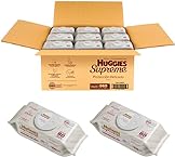 Huggies Supreme Protección Delicada Toallitas Húmedas para Bebé - 1 Caja x 12 Paquetes de 80 Toallitas c/u