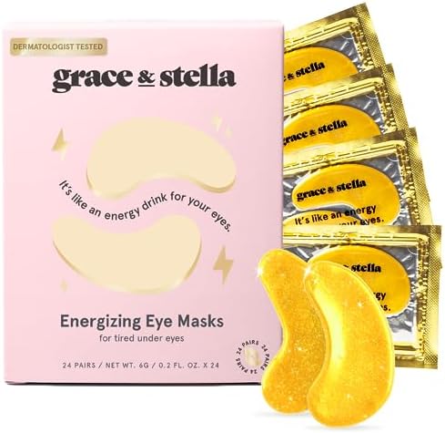 grace & stella Under Eye Mask (Gold, 24 Pairs) Reduce Dark Circles, Puffy Eyes, Undereye Bags, Wrinkles - Gel Under Eye Patches - Gifts for Women - Birthday Gifts for Women - Vegan Cruelty Free