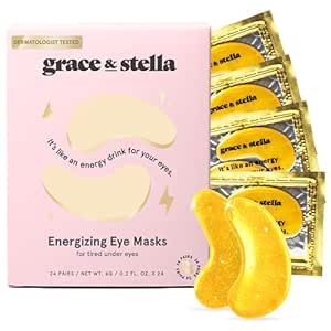 grace &amp; stella Under Eye Mask (Gold, 24 Pairs) Reduce Dark Circles, Puffy Eyes, Undereye Bags, Wrinkles - Gel Under Eye Patches - Gifts for Women - Birthday Gifts for Women - Vegan Cruelty Free