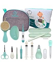 Kuketes - Set Cuidado Bebe Recién Nacido. Kit Higiene Para El Cuidado Del Bebe. Pack Accesorios Lima, Tijeras, Saca Mocos, Jeringa bebe, cepillo, peine. Kit completo bebes para viaje y uso diario