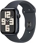 Apple Watch SE GPS • Caixa meia-noite de alumínio – 44 mm • Pulseira esportiva meia-noite – P/M