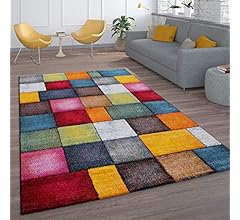 Paco Home Teppich Wohnzimmer Bunt Kinderzimmer Schlafzimmer Kurzflor Jugendzimmer Modern, Grösse:60x110 cm