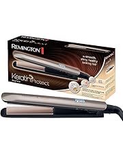 Remington Lisseur Cheveux [Soin Kératine &amp; Huile d&#39;amande] Protect (Soin des cheveux, Céramique, Ecran LCD, 10 réglages de Température 150-230°C, Voltage universel,pochette) Fer à lisser S8540