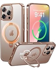 CASEKOO Desert Titanium for iPhone 16 Pro Max Case with 360° Spin Magnetic Stand [Compatible with Magsafe][16FT Military Protection] Slim for iPhone 16 ProMax Case Ring Kickstand 6.9&#39;&#39;, Rose Gold