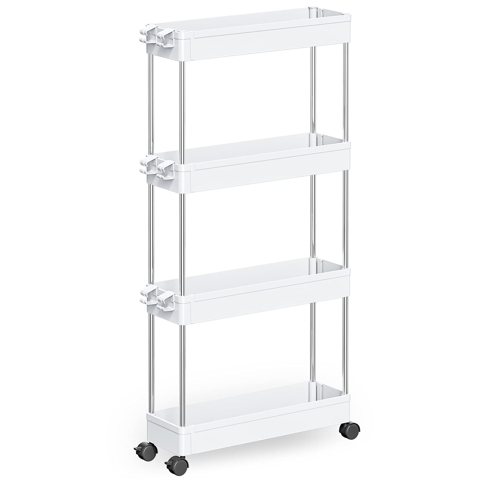 Buy NOTHEIA Storage Cart,4 Tier Slim Rolling Utility Cart Mobile ...