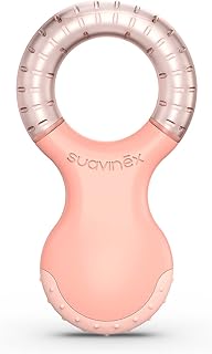 Suavinex, Mordedor de Bebé Refrigerante, a partir de +4 Meses. Anillo de Dentición Refrigerante, Con Relieves, Rosa