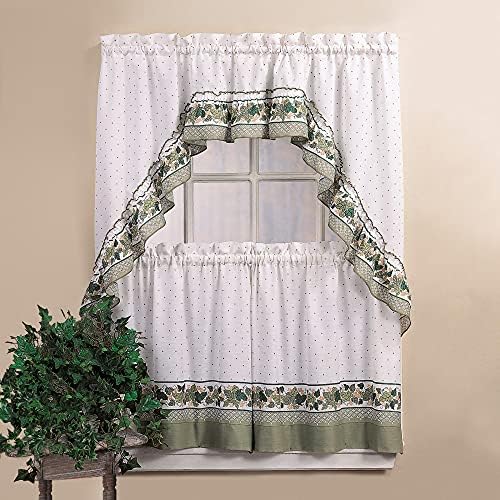 CHF & You Cottage Ivy Country - Juego de Cortinas y guirnaldas, Multicolor, 56 x 36 Pulgadas