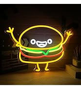 Hamburger Gaming Neon Sign USB Powered for Kids Room Decor, Gamer Neon Sign Dimmable LED Neon Lig...