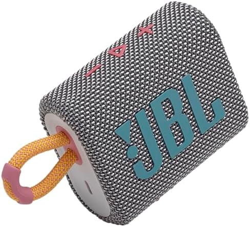 JBL Go 3: Portable Speaker with Bluetooth, Builtin Battery, Waterproof and Dustproof Feature Gray JBLGO3GRYAM