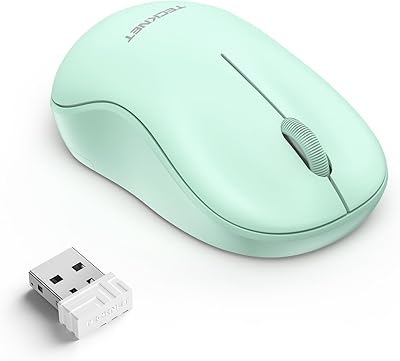 TECKNET Small Wireless Mouse, 2.4G Ergonomic Portable Mouse, Cordless Compact Mouse, Laptop Mouse Wireless, Computer Mice for Laptop, PC, Mac - Green