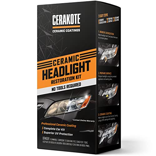 CERAKOTE® Ceramic Headlight Restoration Kit – Guaranteed To Last As Long As You Own Your Vehicle – Brings Headlights back to 