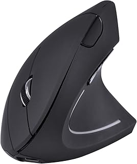 MOUSE SEM FIO RECARREGÁVEL 2.4 GHZ VERTICAL ERGONÔMICO ORTOPÉDICO POWER FIT 1600 DPI PRETO USB - PM300 - VINIK