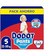 Dodot Bebé Pants Pañales, Talla 5, 12-17 kg, 180 Pañales, Pañal-Braguita con Ajuste 360° Anti-Fugas, Pack Mensual