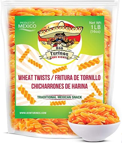 Duritos (Duros) Mexican Wheat Pellet Twists 1LB - Fritura De Tornillo - Traditional Fried Snack- by Turinos