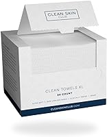 Clean Skin Club Clean Towels XL™, 100% USDA Biobased Face Towel, Disposable Face Towelette, Makeup Remover Dry Wipes,...