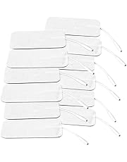 Leona Co 12/24X Unit Pads 5 * 10cm Reusable Latex-Free Replacement Pads Electrode Pads with Upgraded Sticky Electrode Pads Gel and Non-Irritating Design for Muscle Stimulator Electrotherapy (12)