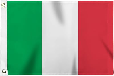 Flagolden Italy Flag 12x18 inches Small Flag of Italy for Boat Car UTV, Vivid Color Italian Flags National Country IT Banner Green White Red Flag with 2 Brass Grommets