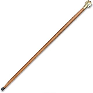 Mace Cane - Solid Hardwood Shaft, Brass Knob and Accents, Rubber Toe - Length 36”