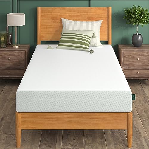 ZINUS 8 Inch Green Tea Memory Foam Mattress, Twin XL, Fiberglass Free, Patented Custom Contour Support, Sturdy Base Foam, CertiPUR-US Certified, Mattress in A Box, White