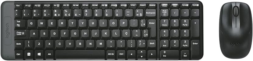 Combo Teclado e Mouse sem fio Logitech MK220 com Design Compacto, Conexão USB, Pilhas Inclusas e Layout ABNT2