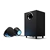 Logitech G560 PC Gaming Speaker System with 7.1 DTS:X Ultra Surround Sound, Game based LIGHTSYNC RGB, Two Speakers and Subwoofer, Bluetooth, USB, Immersive Gaming Experience - Black