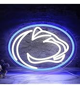 Penn State Team Logo Neon Sign USB Powered for Room Decor, Neon Wall Sign Dimmable LED Neon Light...