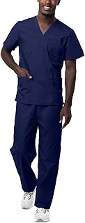 Sivvan Unisex Scrubs - Classic V-Neck Top & Drawstring Pants Scrub Set