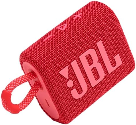 JBL Go 3: Portable Speaker with Bluetooth, Built-in Battery, Waterproof and Dustproof Feature - Red (JBLGO3REDAM)