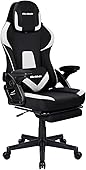 T-LOVENDO.ES Silla Gamer Gaming Profesional, Ergonómica, de Tela Transpirable y Antimanchas, Reposabrazos Abatibles, con Reposapiés. para Adultos. Altura Regulable y Respaldo Abatible.