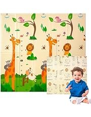 Edibaby, Alfombra Bebe, 200 x 180 cm, 1 cm Grosor, Diseño Infantil, Acolchada de XPE, Reversible y Plegable, Tapete Actividades, Colchoneta para Niños para Juegos en el Suelo (Jungle Edition)