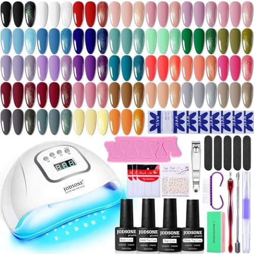 JODSONE Gel Nail Polish Kit with U V Light 32 Colors Gel Polish Nail Kit Soak Off Gel Nail Set Manicure Tools Nail Gel Kit Gifts for Women