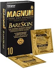 Magnum BareSkin Large Size Condoms by Trojan, Thin and Lubricated Condoms, with Premium Quality Latex , Pack of 10