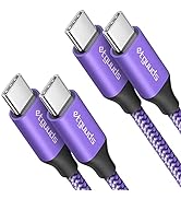 etguuds Purple USB C to USB C Cable [3ft, 2-Pack], 60W Fast Charging Type C to Type C Charger Cab...