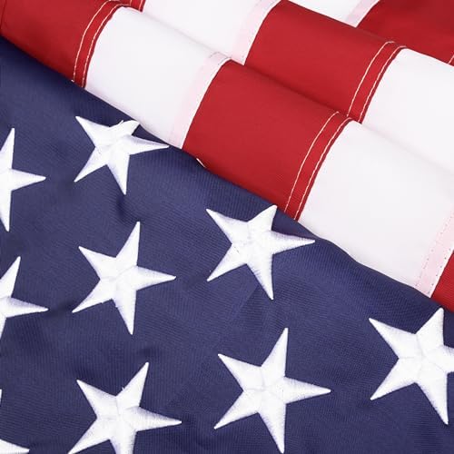 American Flags for Outside 5X8 | American Flag 5x8 -Heavy Duty Nylon Flags 5x8 Outdoor with Embroidered Stars and Sewn Stripes 5x8 US Flag for High Wind- All Weather Flags