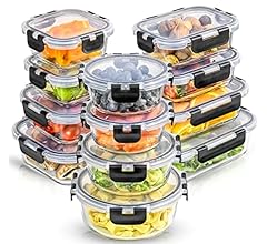 JoyJolt 24pc Airtight Glass Storage Containers