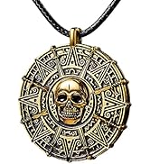 Spooktacular Creations Halloween Pirate Coin Necklace Pirate Skull Necklace for Men Women Kids Pi...