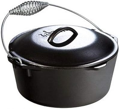 Lodge 5 Quart Cast Iron Dutch Oven - cacerolas (Negro, Plata, Negro / Plateado, Hierro fundido, Hierro fundido, EE.UU.)