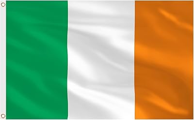 AhfuLife Irish Flag 3x5 Ft, Large Ireland Flag for St Patrick's Day Decorations - Double Side with Brass Eyelets, Bar Garden Street Decoration Indoor Outdoor