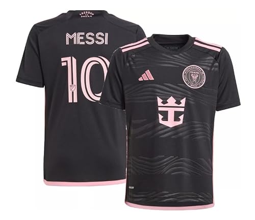 Adidas Inter Miami Lionel Messi #10 Youth Boys 2024 La Noche Away Black Jersey - Youth Boys (US 15-16 Youth X-Large Regular Away Black)