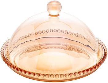 Image of Queijeira de Cristal Pearl Âmbar 20cm x 12cm - Wolff